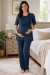 Effortt 3032-Indigo Hamile Lohusa Pijama Takımı Effortt 3032-Indigo Hamile Lohusa Pijama Takımı